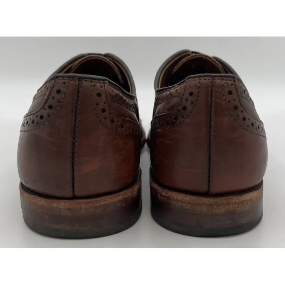 Allen Edmonds Madison Park Dark Walnut Brown Leather Wingtip Oxfords Size 9D